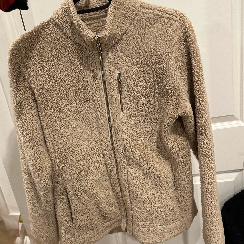 Calvin Klein zip-up Sherpa/teddy jacket
